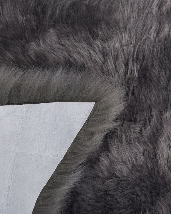 Skinnteppe Mørkegrått Saueskinn 65 x 110 cm Mykt Pledd med fluffy Pledd Stue Soverom