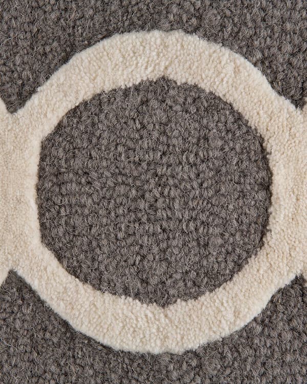Teppe Grå Ull 80 x 150 cm Trellis Quatrefoil Mønster Håndtuftet Orientalsk Marokkansk Kløver