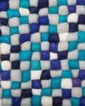 Miniatyrbilde 5 av 7: Gulvteppe Blå Hvit 160 x 230 cm Ull Håndvevd Patchwork Moderne Soverom Stue