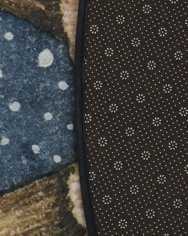 Gulvteppe Teppe Flerfarget Polyester 140 cm Julemotiv Rund Gummi Bunnbelegg
