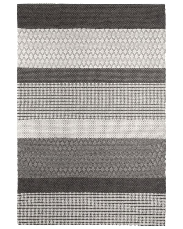 Teppe Grått Hvitt Ull Ull Polyester Filt 160 x 220 cm Rektangulært Jacquard Vevd Stripete Mønster Soverom Inngangsparti Boho Retro Dekor Tilbehør