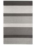 Miniatyrbilde 1 av 5: Teppe Grått Hvitt Ull Ull Polyester Filt 160 x 220 cm Rektangulært Jacquard Vevd Stripete Mønster Soverom Inngangsparti Boho Retro Dekor Tilbehør