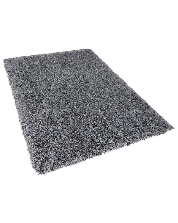 Teppe Svart Hvit Polyester 140 x 200 cm Shaggy Mykt Dekorativt Soverom Stue Moderne