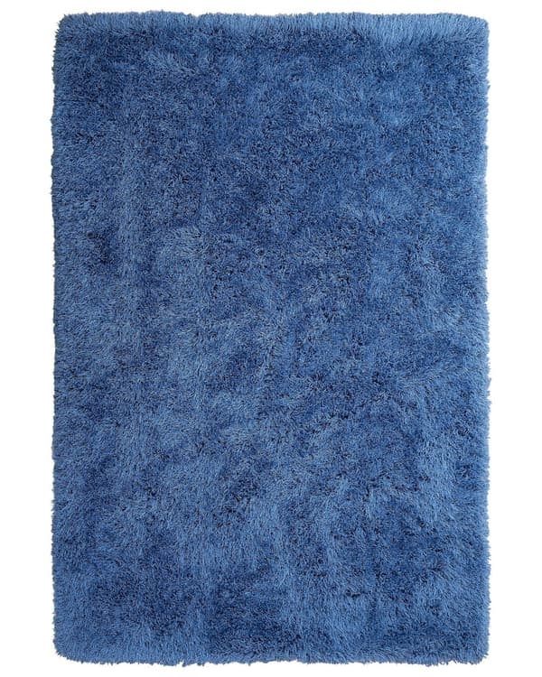 Teppe Blå Polyester 140 x 200 cm Shaggy Mykt Dekorativt Soverom Stue Moderne
