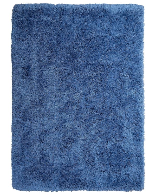Teppe Blå Polyester 160 x 230 cm Shaggy Mykt Dekorativt Soverom Stue Moderne
