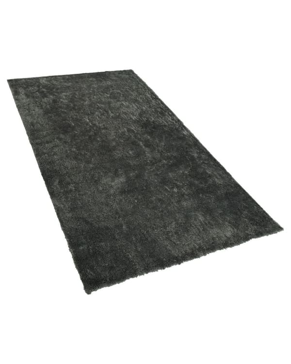 Teppe Mørkegrå Bomull Polyester 80 x 150 cm Shaggy Dekorativt Tilbehør Innredning Stue Soverom Moderne