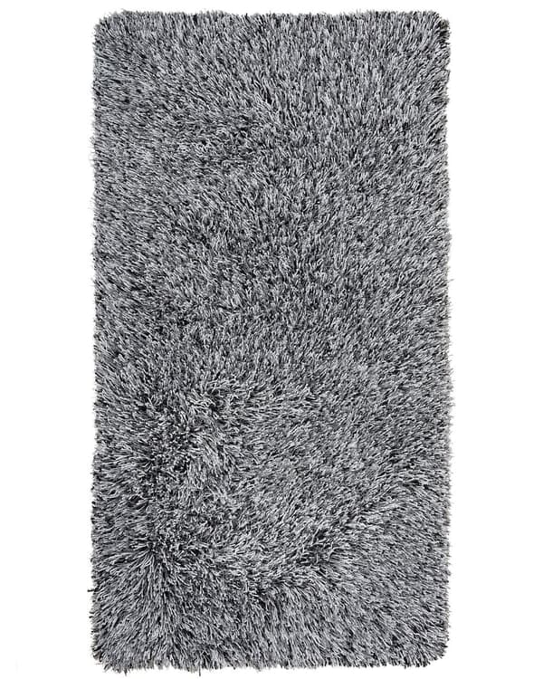 Teppe Svart Hvit Polyester 80 x 150 cm Shaggy Mykt Dekorativt Soverom Stue Moderne