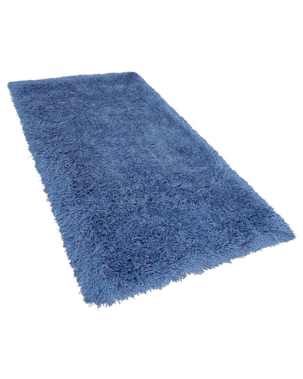 Teppe Blå Polyester 80 x 150 cm Shaggy Mykt Dekorativt Soverom Stue Moderne