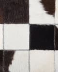 Miniatyrbilde 6 av 6: Rundt Teppe Svart Hvit Skinn ø 140 cm Patchwork Håndlaget