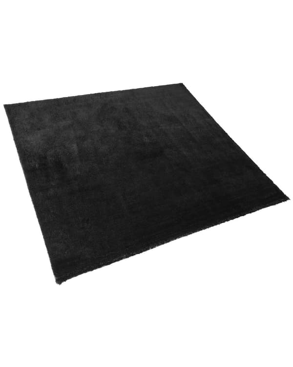 Teppe Svart Bomull Polyester 200 x 200 cm Shaggy Dekorativt Tilbehør Innredning Stue Soverom Moderne