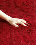 Miniatyrbilde 4 av 6: Teppe Rød Bomull Polyester 160 x 230 cm Shaggy Dekorativt Tilbehør Innredning Stue Soverom Moderne