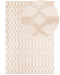 Miniatyrbilde 1 av 7: Teppe Beige Viskose 160 x 230 cm Geometrisk Mønster Håndvevd Flatvevd