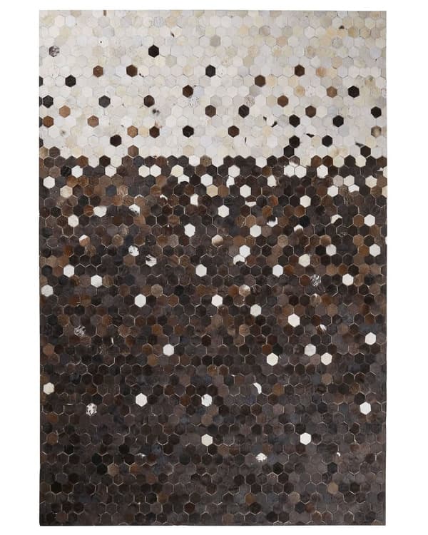 Gulvteppe Brun Beige Skinn 160 x 230 cm Rustikk Patchwork