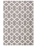 Miniatyrbilde 4 av 6: Teppe Grå Ull 160 x 230 cm Trellis Quatrefoil Mønster Håndtuftet Orientalsk Marokkansk Kløver