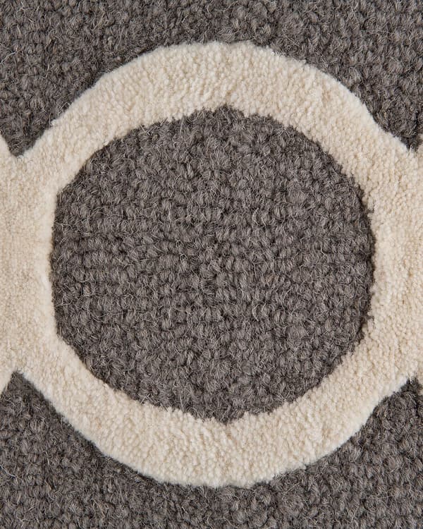 Teppe Grå Ull 160 x 230 cm Trellis Quatrefoil Mønster Håndtuftet Orientalsk Marokkansk Kløver