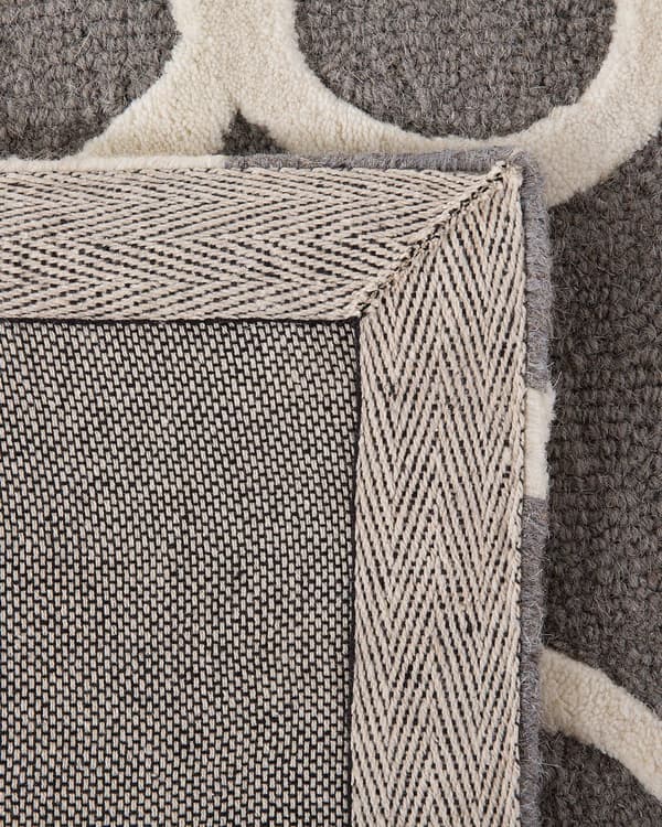 Teppe Grå Ull 160 x 230 cm Trellis Quatrefoil Mønster Håndtuftet Orientalsk Marokkansk Kløver