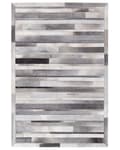 Miniatyrbilde 4 av 6: Teppe Lysegrå Skinn 140 x 200 cm Moderne Patchwork-Mønster Håndlaget