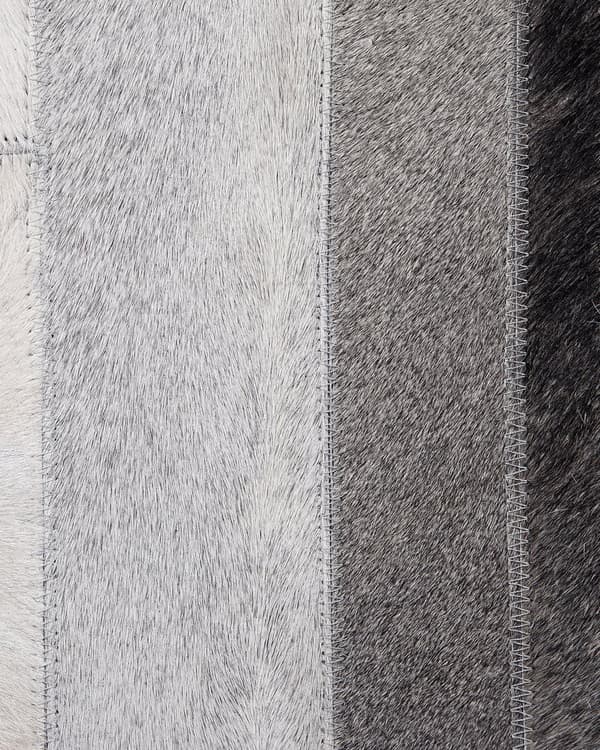 Teppe Lysegrå Skinn 140 x 200 cm Moderne Patchwork-Mønster Håndlaget