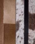Miniatyrbilde 5 av 6: Gulvteppe Svart Beige Lær 140 x 200 cm Rektangulært Patchwork Håndlaget