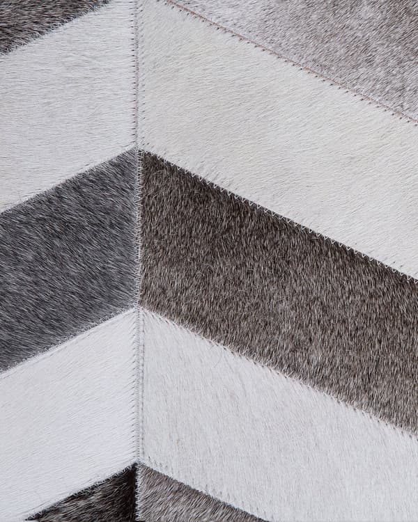 Gulvteppe Grå Skinn 140 x 200 cm Patchwork Kuskinn Sikksakk Rektangulær Moderne