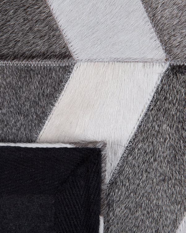 Gulvteppe Grå Skinn 140 x 200 cm Patchwork Kuskinn Sikksakk Rektangulær Moderne