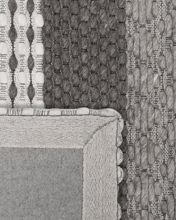 Gulvteppe Grå 140 x 200 cm Ull Stue Hjemmekontor Moderne Klassisk Design