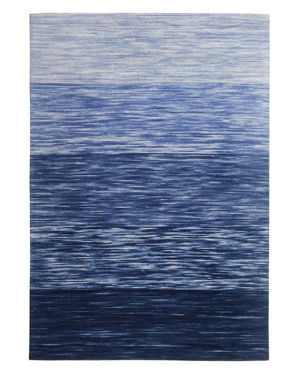 Teppe Blå Ull og Polyester 140 x 200 cm Håndvevd Moderne Design