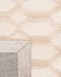 Miniatyrbilde 7 av 7: Teppe Beige Viskose 140 x 200 cm Geometrisk Mønster Håndvevd
