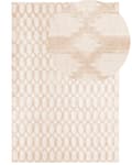 Miniatyrbilde 1 av 7: Teppe Beige Viskose 140 x 200 cm Geometrisk Mønster Håndvevd