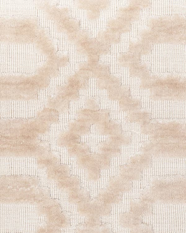 Teppe Beige Viskose 140 x 200 cm Geometrisk Mønster Håndvevd Flatvevd Skandinavisk