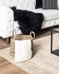 Miniatyrbilde 2 av 6: Teppe Beige Viskose 140 x 200 cm Geometrisk Mønster Håndvevd Flatvevd Skandinavisk