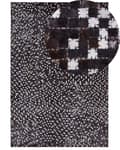 Miniatyrbilde 1 av 7: Gulvteppe Brunt Sølv Skinn 140 x 200 cm Rustikk Patchwork Mønster Design Moderne