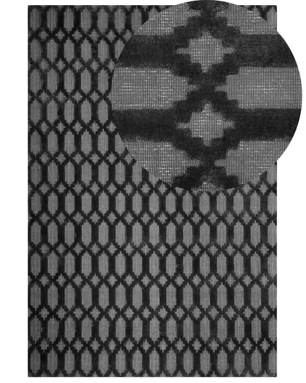 Teppe Grå Viskose 160 x 230 cm Geometrisk Mønster Håndvevd