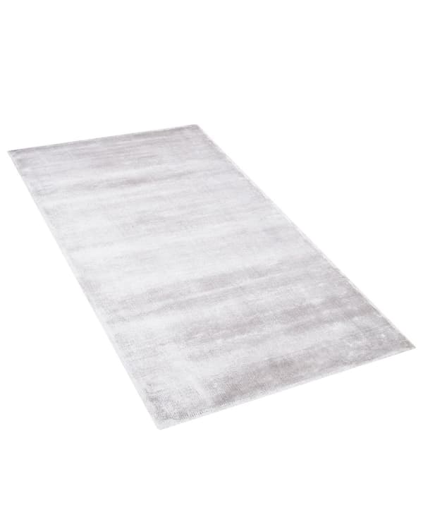 Gulvteppe Lysegrå Grå Viskose 80 x 150 cm Tuftet med lav luv Moderne Skandinavisk