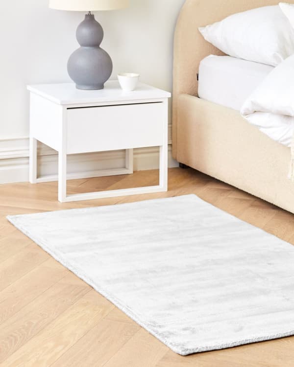 Gulvteppe Lysegrå Grå Viskose 80 x 150 cm Tuftet med lav luv Moderne Skandinavisk
