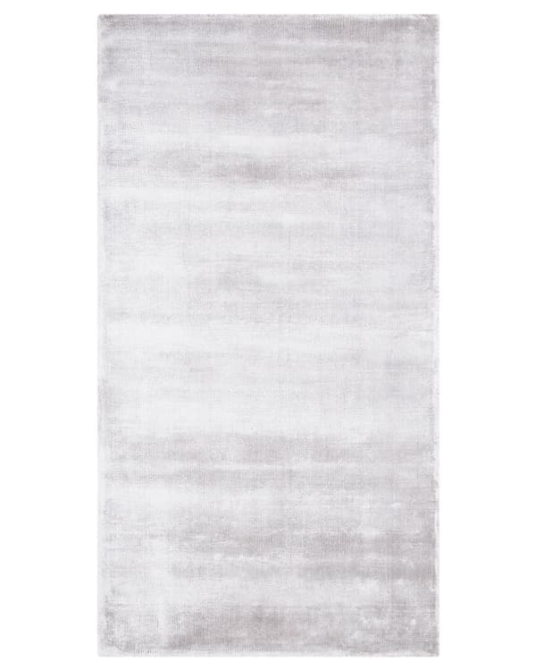 Gulvteppe Lysegrå Grå Viskose 80 x 150 cm Tuftet med lav luv Moderne Skandinavisk
