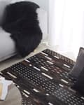 Miniatyrbilde 2 av 6: Teppe Brun Beige Lær Ull Polyester 140 x 200 cm Rektangulært Lappeteppe i Kuskinnmønster Soverom Stue Inngangsparti Boho Retro Dekor