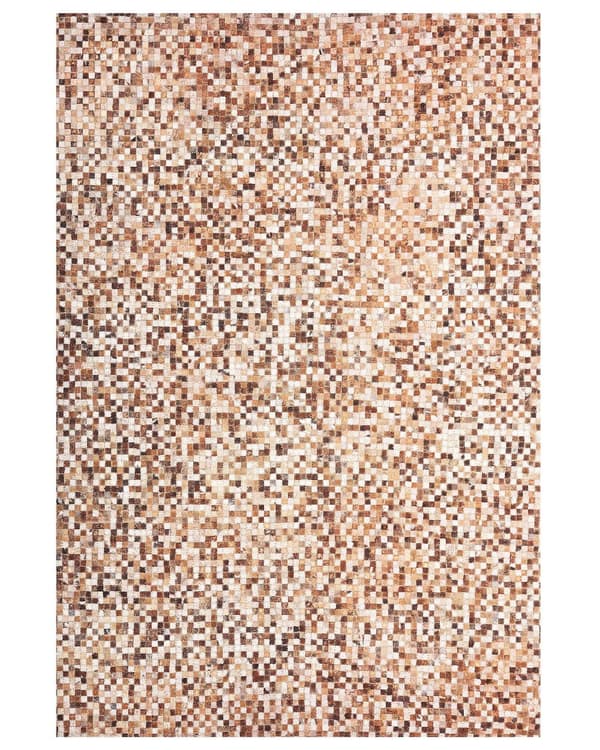 Teppe Brun Kuskinn 160 x 230 cm Lappeteknikk Håndlaget Moderne Boho Tilbehør Gulvteppe