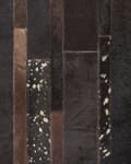 Miniatyrbilde 5 av 6: Teppe Brun Kuskinn 200 x 200 cm Abstrakt mønster Gulldetaljer Håndlaget Glamorøs stil Gulvteppe