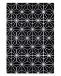 Miniatyrbilde 1 av 6: Teppe i Svart med Sølv Geometrisk Mønster Viskose med Bomull 140 x 200 cm Håndvevd Moderne Glam Stil Stue Soverom