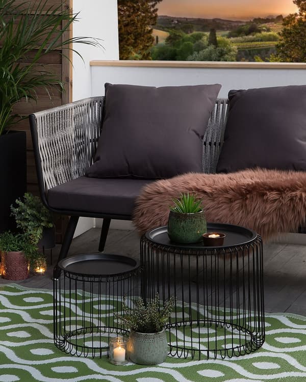 Teppe Grønn Syntetisk 120 x 180 cm Balkongmatte Moderne Innendørs Utendørs Terrasse Regntett