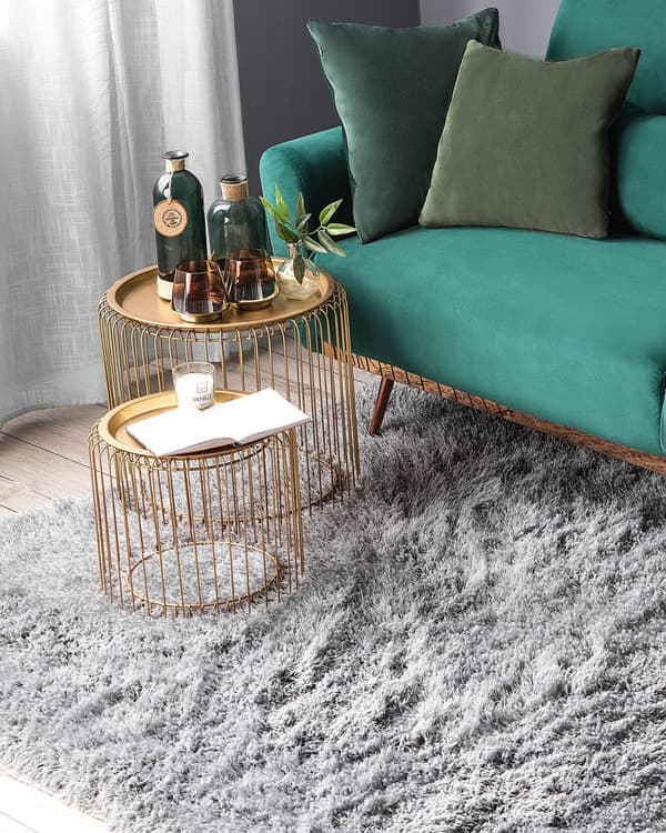 Teppe Beige Polyester 200 x 300 cm Shaggy Mykt Dekorativt Soverom Stue Moderne