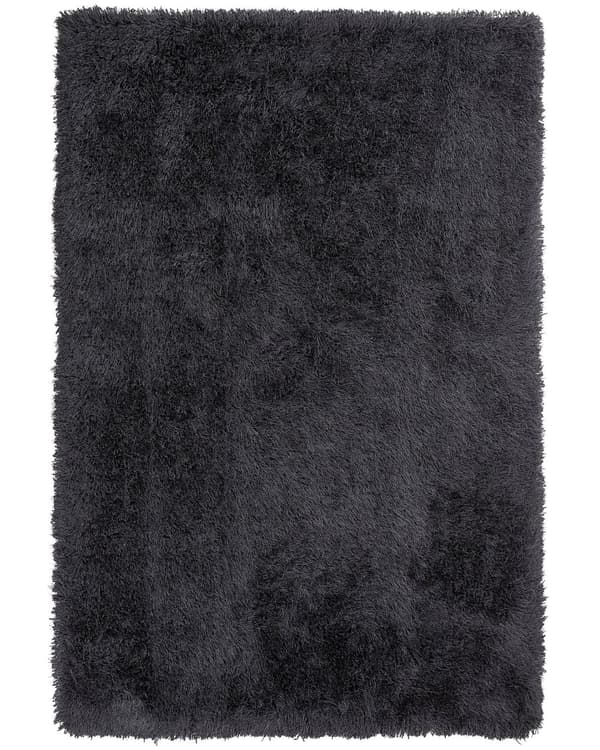 Teppe Svart Polyester 140 x 200 cm Shaggy Mykt Dekorativt Soverom Stue Moderne
