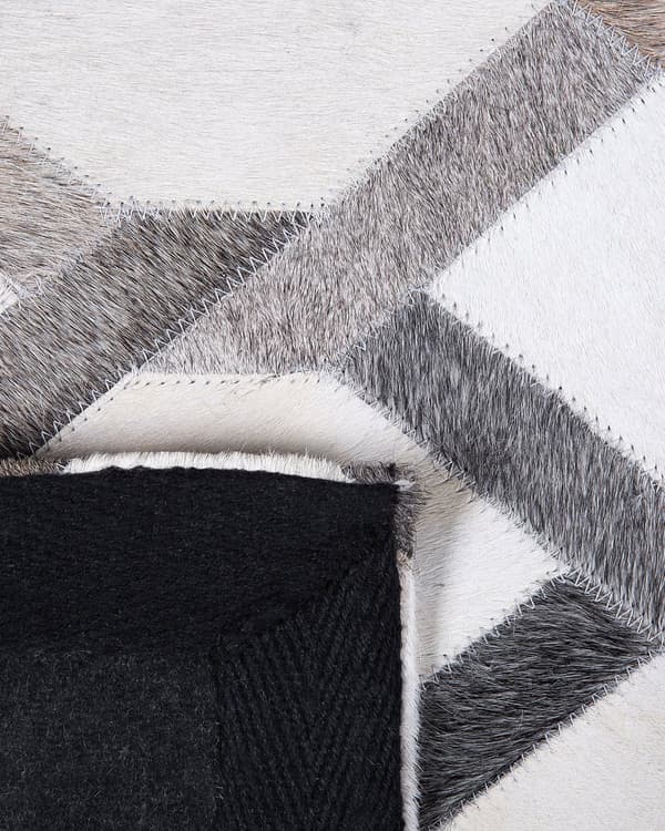 Gulvteppe Grå Skinn 160 x 230 cm Patchwork Kuskinn Geometrisk Rektangulær Moderne