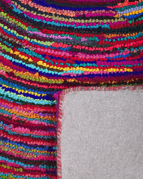 Teppe i flere farger med bomull 160 x 230 cm Rektangulært, abstrakt mønster Håndvevd Boho-mønster