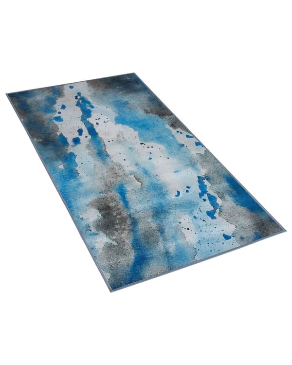 Gulvteppe Teppe Flerfarget Stoff 80 x 150 cm Akvarellmønster Abstrakt Moderne