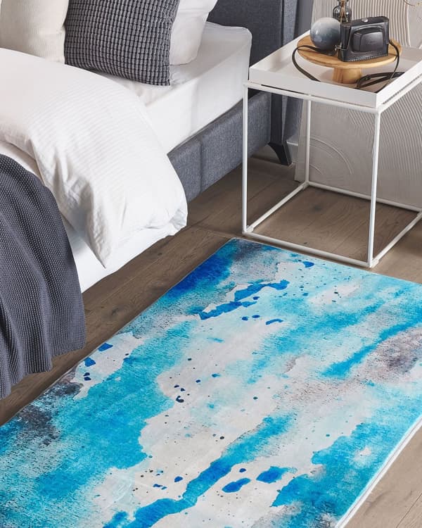 Gulvteppe Teppe Flerfarget Stoff 80 x 150 cm Akvarellmønster Abstrakt Moderne
