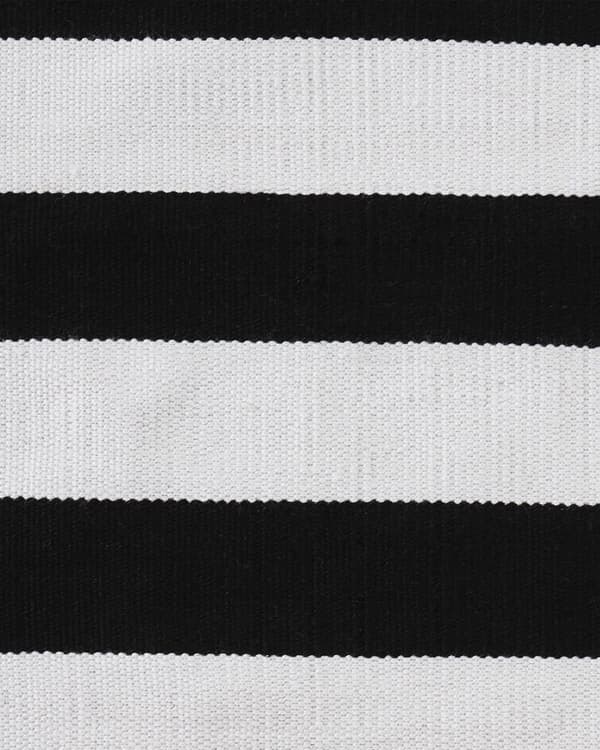 Teppe Svart Hvit Stoff 140 x 200 cm Innendørs Utendørs Stripemønster Moderne