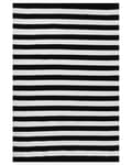 Miniatyrbilde 1 av 5: Teppe Svart Hvit Stoff 140 x 200 cm Innendørs Utendørs Stripemønster Moderne