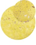 Miniatyrbilde 1 av 6: Teppe Gult Skinn 140 cm Moderne Lappeteppe Turkis Honeycomb Mønster Håndvevd Rundt Teppe